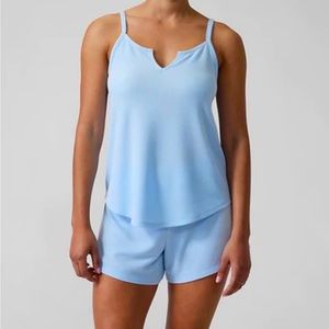 NWOT Athleta waffle light blue pajama set sz Large